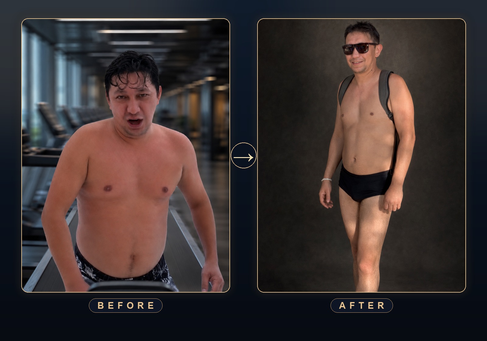 2019 transformation — 180 lb to 137 lb